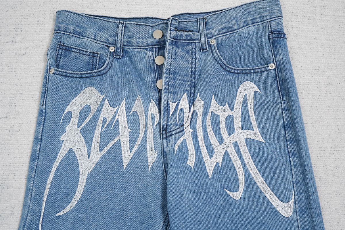 Revenge Embroidered Denim Jeans