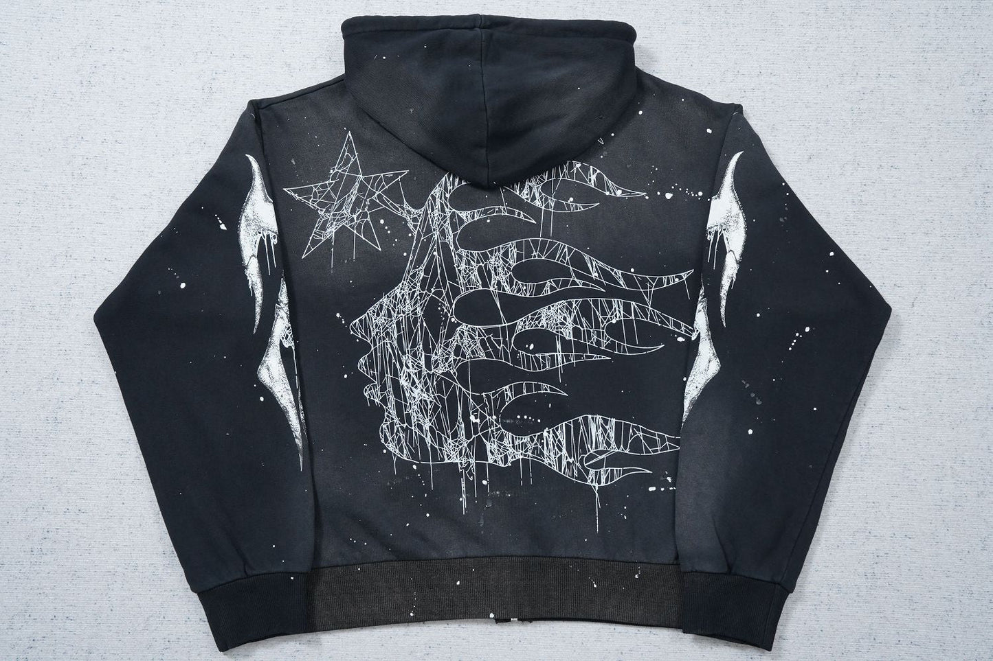 Hellstar Spiderweb Sport Logo Black Zip-Up Hoodie