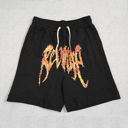 Revenge Thorn Flame Letter Shorts