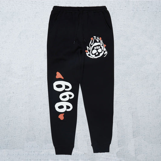 Juice Wrld 999 Burning Hearts Sweatpants